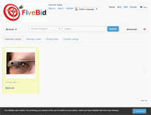 Tablet Screenshot of fivebid.com